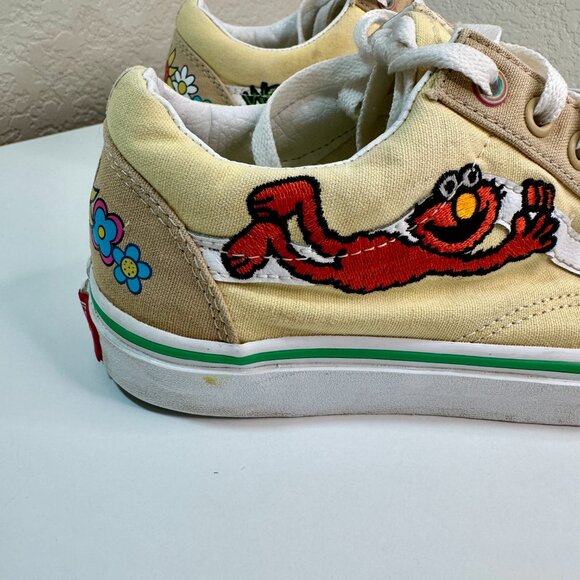 Vans X Sesame Street Old Skool Elmo Shoes Women's 7.5 / Men's 6 Floral Yellow - Picture 5 of 15